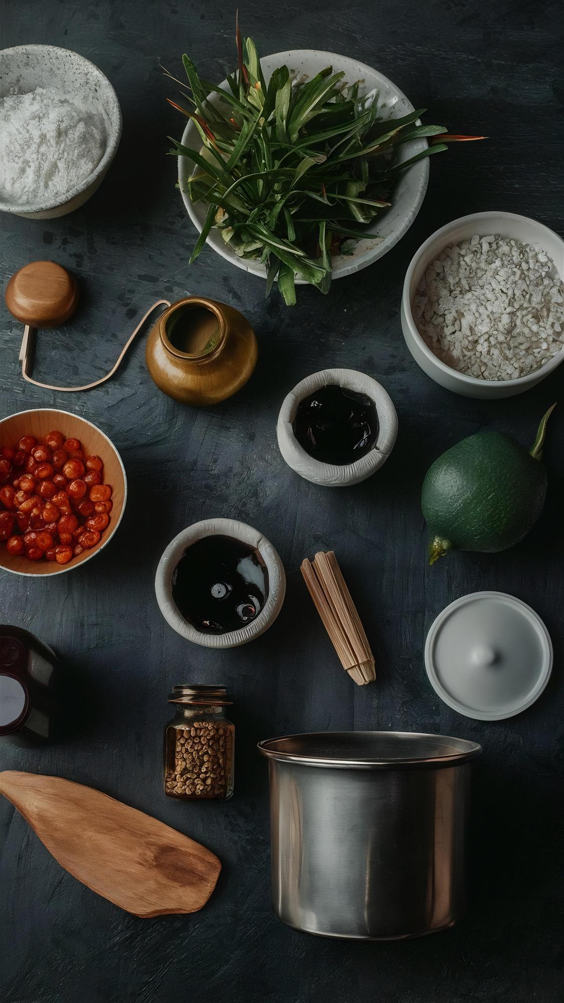 Studio kitchen with curated spices and cookware