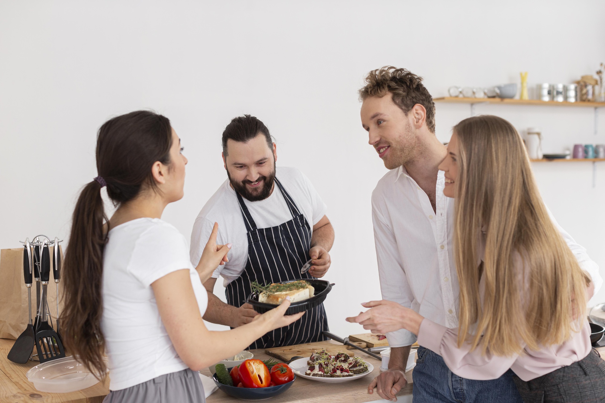 Workshop chef speaking with a small group