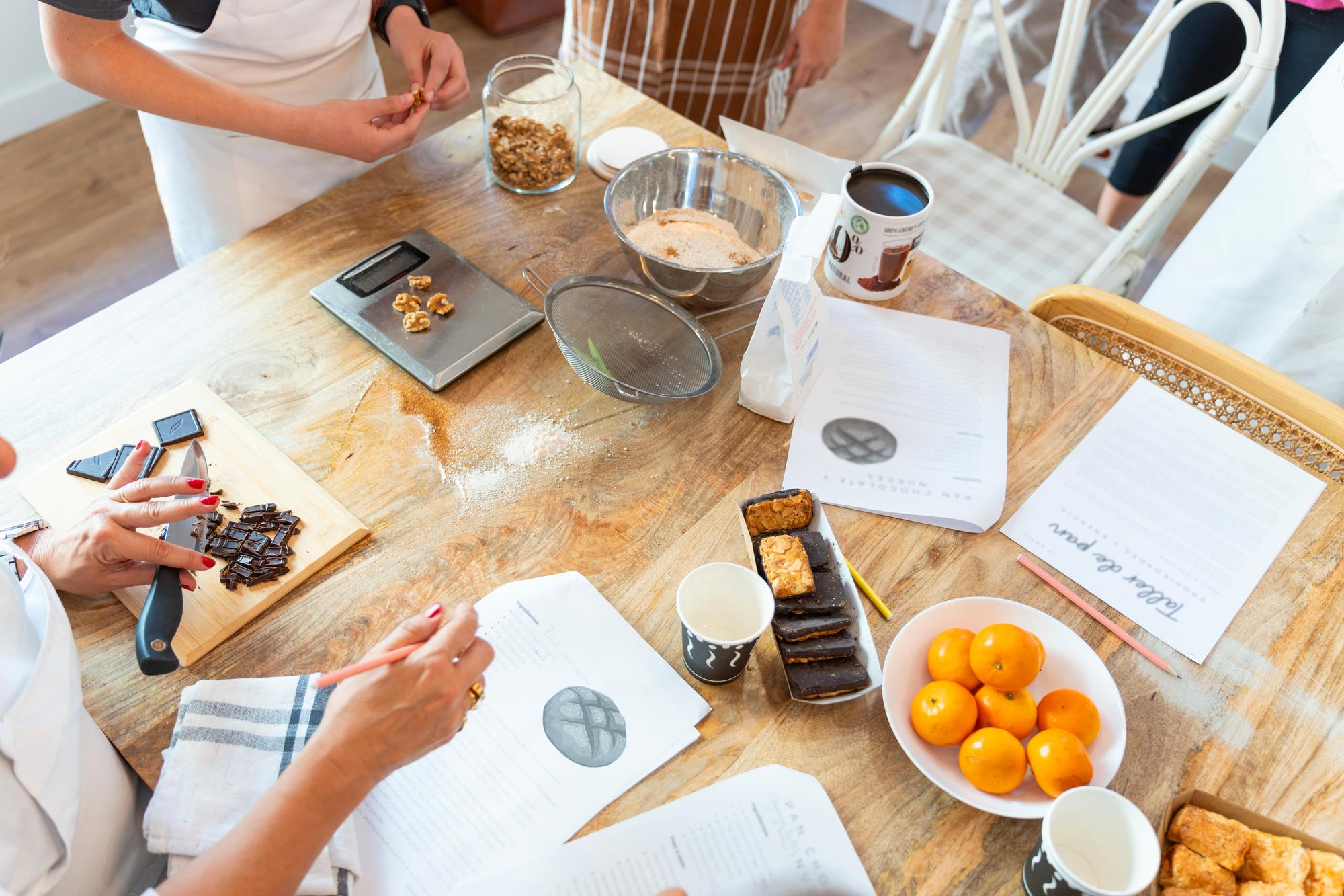 Workshop table with tasting notes and spreads